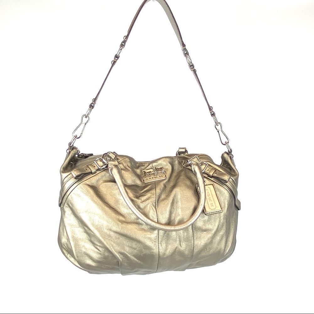 COACH Madison Sophia lg pewter leather bag 15955 - Picture 7 of 13